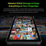 HOTWAV Tab R9 Ultra IP68/IP69K 耐衝撃タブレット、8GB+512GB、11インチ Android 15 Unisoc T8200 オクタコア 5Gネットワーク、グローバル版 Google Play対応、EUプラグ、Tab R9 Ultra