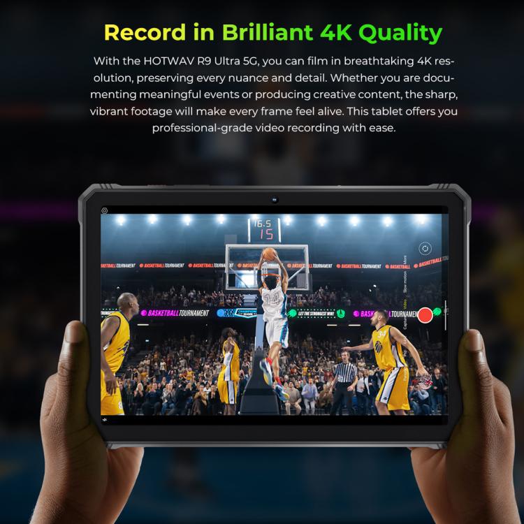 HOTWAV Tab R9 Ultra IP68/IP69K 耐衝撃タブレット、8GB+512GB、11インチ Android 15 Unisoc T8200 オクタコア 5Gネットワーク、グローバル版 Google Play対応、EUプラグ、Tab R9 Ultra
