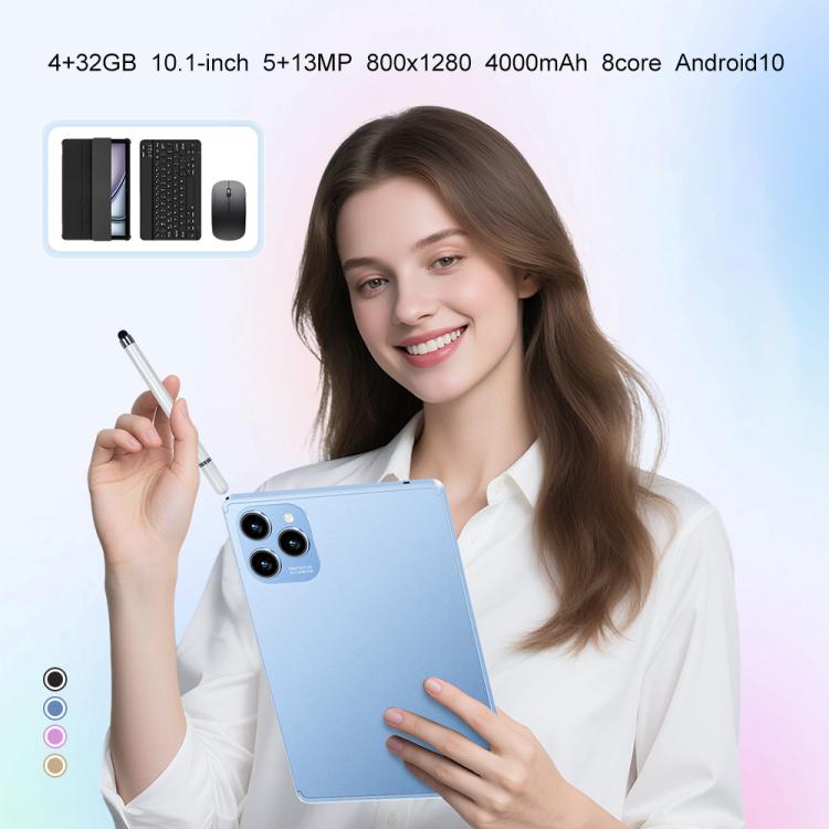 Pad 8 Pro 10.1インチ 4G LTE タブレットPCコンボセット、4GB+32GB、Android 10 MT6755 オクタコア、キーボード／マウス／レザーケース付き、USプラグ、USプラグ