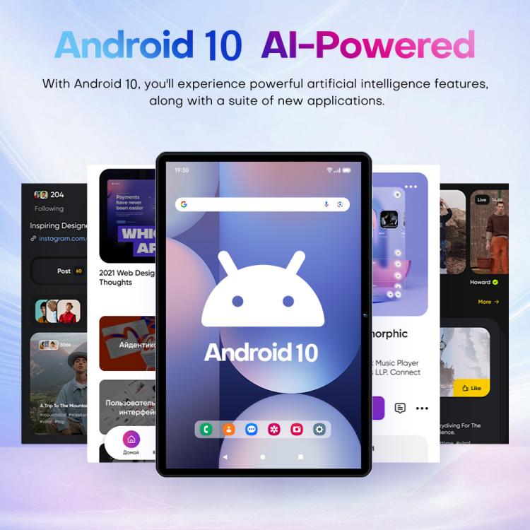 Pad 9 Pro 10.1インチ 4G LTE タブレットPCコンボセット、4GB+32GB、Android 10 MT6755 オクタコア、キーボード／マウス／レザーケース付き、EUプラグ、EUプラグ
