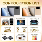 Pad 8 Ultra 10.1インチ 3G通話対応タブレットPC、3GB+32GB、Android 10 MTK6755 オクタコア、AUプラグ、AUプラグ