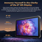 OUKITEL RT3 Pro 4G ネットワーク IP68/IP69K ラギッドタブレット、4GB+128GB、8.0インチ Android 14 MediaTek G81 オクタコア デュアルSIM対応、EUプラグ、RT3 Pro 4GB+128GB