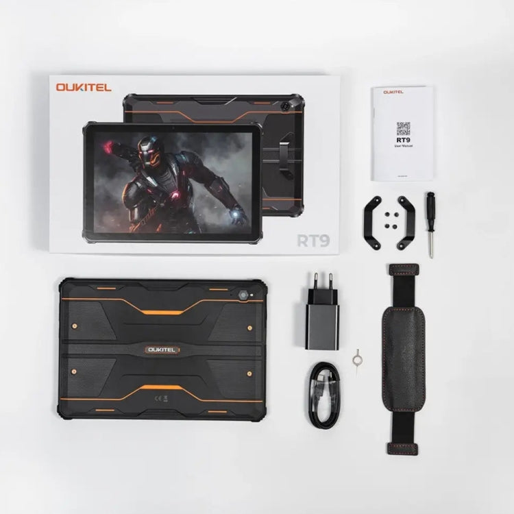OUKITEL RT9 4G ネットワーク IP68/IP69K ラギッドタブレット、6GB+256GB、11インチ Android 14 Unisoc T606 オクタコア デュアルSIM対応、EUプラグ、RT9 6GB+256GB