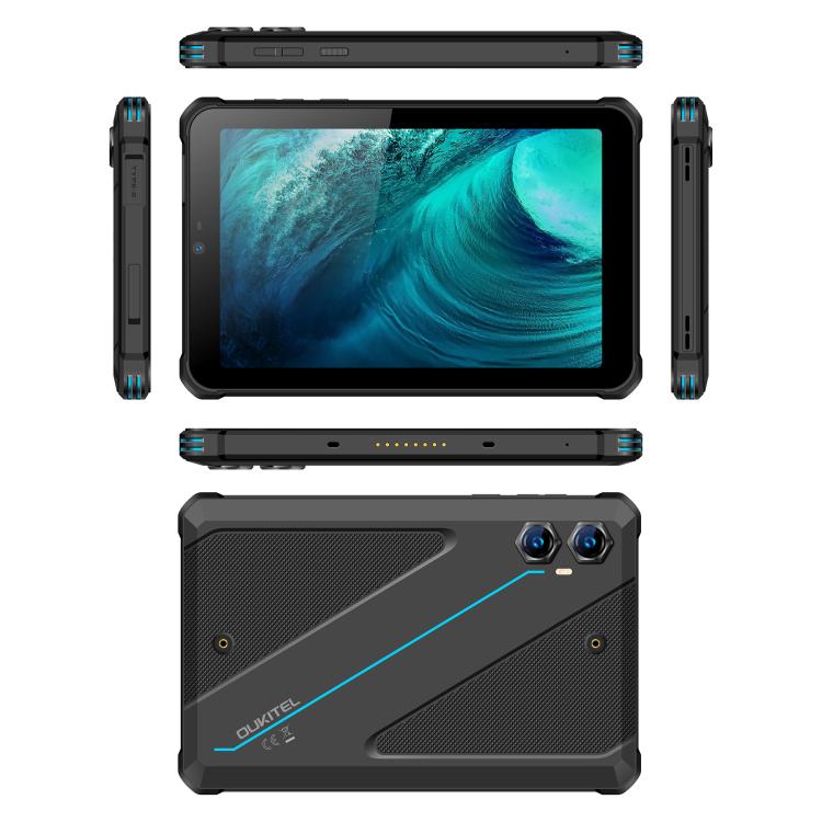 OUKITEL RT3 Plus 4Gネットワーク IP68/IP69K 耐衝撃タブレット、4GB+128GB、8.0インチ Android 15 MediaTek G81 オクタコア デュアルSIM対応、EUプラグ、RT3 Plus 4GB+128GB