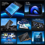 OUKITEL RT3 Plus 4Gネットワーク IP68/IP69K 耐衝撃タブレット、4GB+128GB、8.0インチ Android 15 MediaTek G81 オクタコア デュアルSIM対応、EUプラグ、RT3 Plus 4GB+128GB