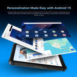 OUKITEL RT3 Plus 4Gネットワーク IP68/IP69K 耐衝撃タブレット、4GB+128GB、8.0インチ Android 15 MediaTek G81 オクタコア デュアルSIM対応、EUプラグ、RT3 Plus 4GB+128GB