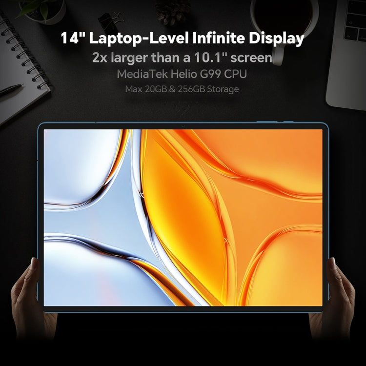 Teclast T70 4G LTE タブレットPC、8GB+256GB、14インチ Android 14 MediaTek Helio G99 オクタコア、デュアルSIM対応、T70