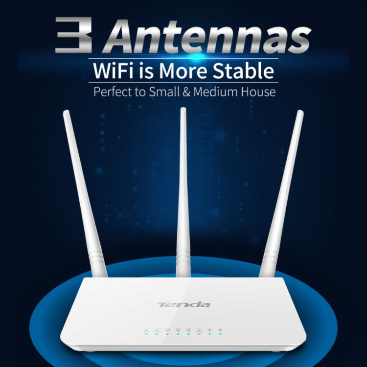 Tenda F3 ワイヤレス 2.4GHz 300Mbps WiFiルーター 3*5dBi外部アンテナ付き、F3
