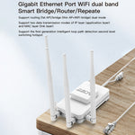 VONETS VAR1200-H 1200Mbps ワイヤレスブリッジ 外部アンテナ デュアルバンドWiFiリピーター、4本アンテナ＋DCアダプターセット付き、VAR1200-H 4本アンテナ＋DCアダプターセット付き