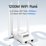 VONETS VAR1200-H 1200Mbps ワイヤレスブリッジ 外部アンテナ デュアルバンドWiFiリピーター、4本アンテナ＋DCアダプターセット付き、VAR1200-H 4本アンテナ＋DCアダプターセット付き