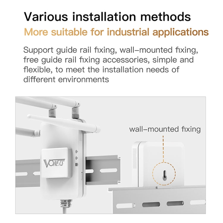 VONETS VAR1200-H 1200Mbps ワイヤレスブリッジ 外部アンテナ デュアルバンドWiFiリピーター、4本アンテナ＋DCアダプターセット付き、VAR1200-H 4本アンテナ＋DCアダプターセット付き