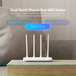 オリジナル Xiaomi WiFiルーター 4A スマートAPPコントロール AC1200 1167Mbps 128MB 2.4GHz & 5GHz デュアルコアCPU ギガビットイーサネットポート ワイヤレスルーターリピーター 4アンテナ付き、Web & Android & iOS対応、USプラグ、4A（デュアルコアCPU）