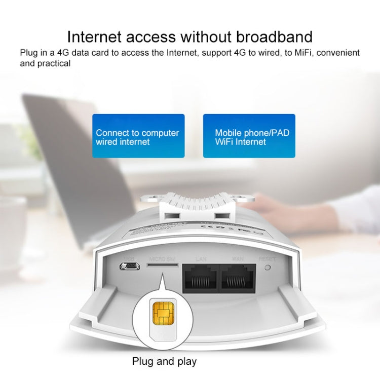 COMFAST CF-E5 300Mbps 4G 屋外防水 信号増幅器 ワイヤレスルーターリピーター WIFI基地局 2アンテナ付き、アジア太平洋版、CF-E5、アジア太平洋版