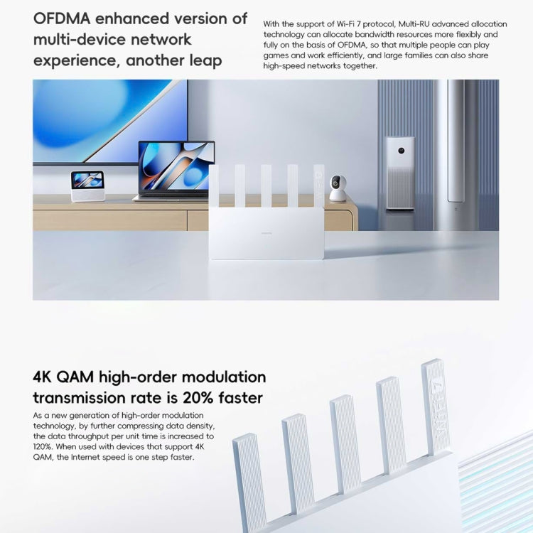 Xiaomi ルーター BE5000 WiFi 7 MLO 2.4GHz 5.0GHz デュアルバンド 2.5Gポート 512MB RAM リピーター、USプラグ、BE5000