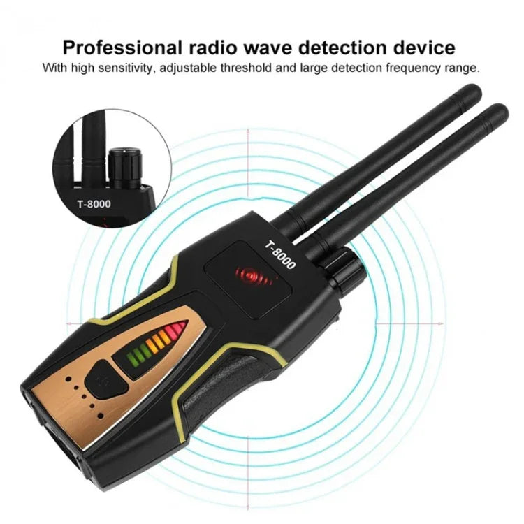 T-8000 RF信号検出器 GSM音声検出器 GPSスキャン検出器, T-8000 シルバー