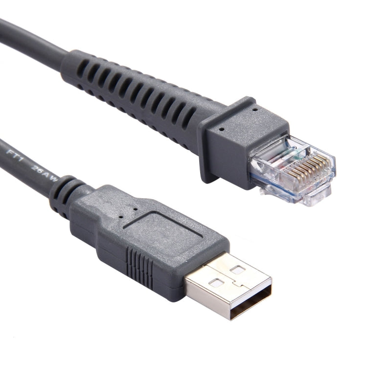 Symbol LS2208 / 2208AP / LS4278用2m USB AオスからRJ45スキャナーシリアルデータケーブル、USB AオスからRJ45