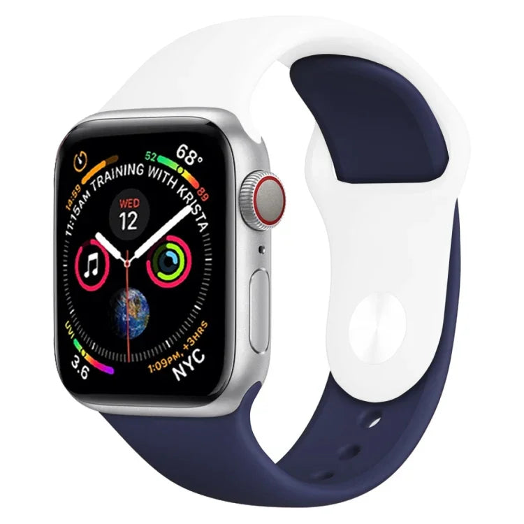 Apple Watch Series 3 & 2 & 1 42mm用 ダブルカラ―シリコンウォッチバンド（ライトブルー＋ライトピンク）