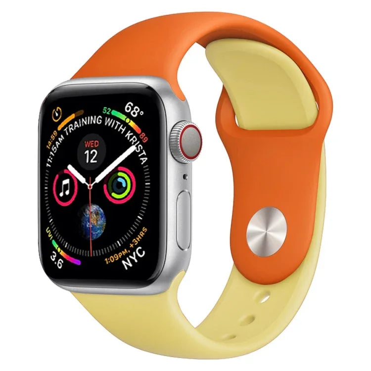 Apple Watch Series 3 & 2 & 1 42mm用 ダブルカラ―シリコンウォッチバンド（ライトブルー＋ライトピンク）