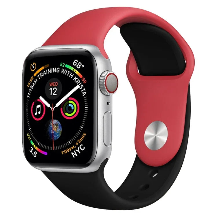 Apple Watch Series 3 & 2 & 1 42mm用 ダブルカラ―シリコンウォッチバンド（ライトブルー＋ライトピンク）