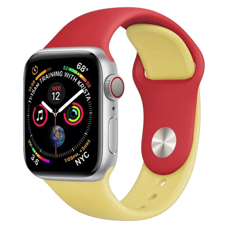 Apple Watch Series 3 & 2 & 1 42mm用 ダブルカラ―シリコンウォッチバンド（ライトブルー＋ライトピンク）