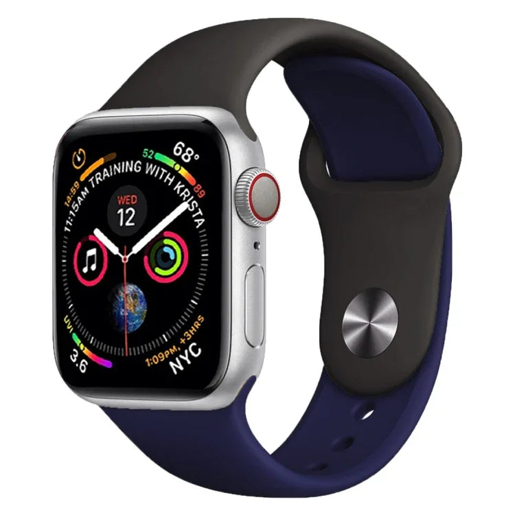 Apple Watch Series 3 & 2 & 1 42mm用 ダブルカラ―シリコンウォッチバンド（ライトブルー＋ライトピンク）