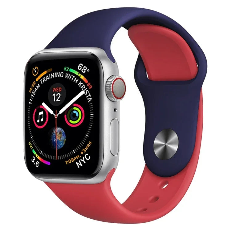 Apple Watch Series 3 & 2 & 1 42mm用 ダブルカラ―シリコンウォッチバンド（ライトブルー＋ライトピンク）