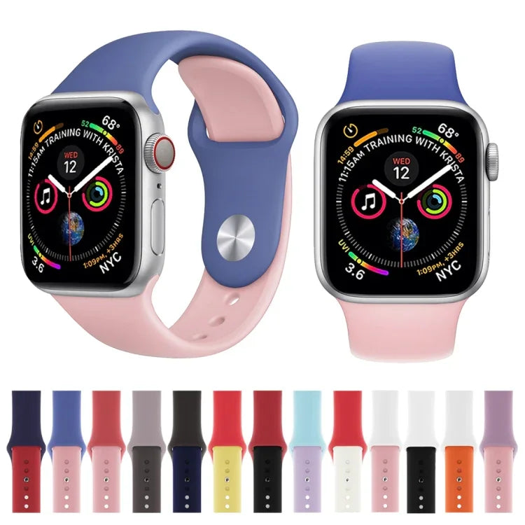 Apple Watch Series 3 & 2 & 1 42mm用 ダブルカラ―シリコンウォッチバンド（ライトブルー＋ライトピンク）