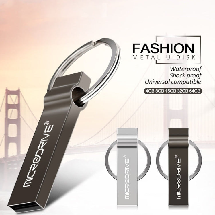 MicroDrive 4GB USB 2.0 メタルキーチェーン Uディスク、4GB