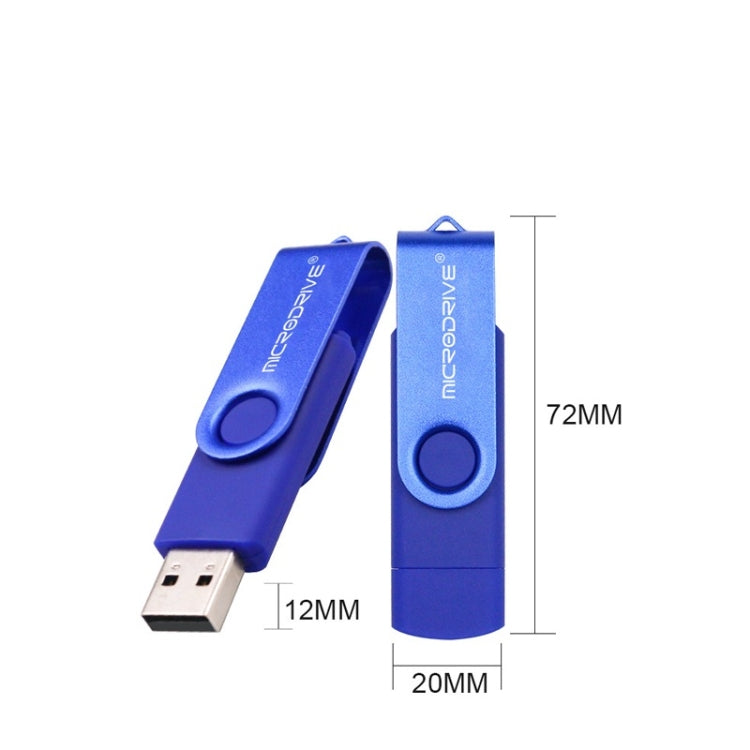 MicroDrive 32GB USB 2.0 モバイルコンピューター デュアルユース 回転式 OTG メタル Uディスク、32GB