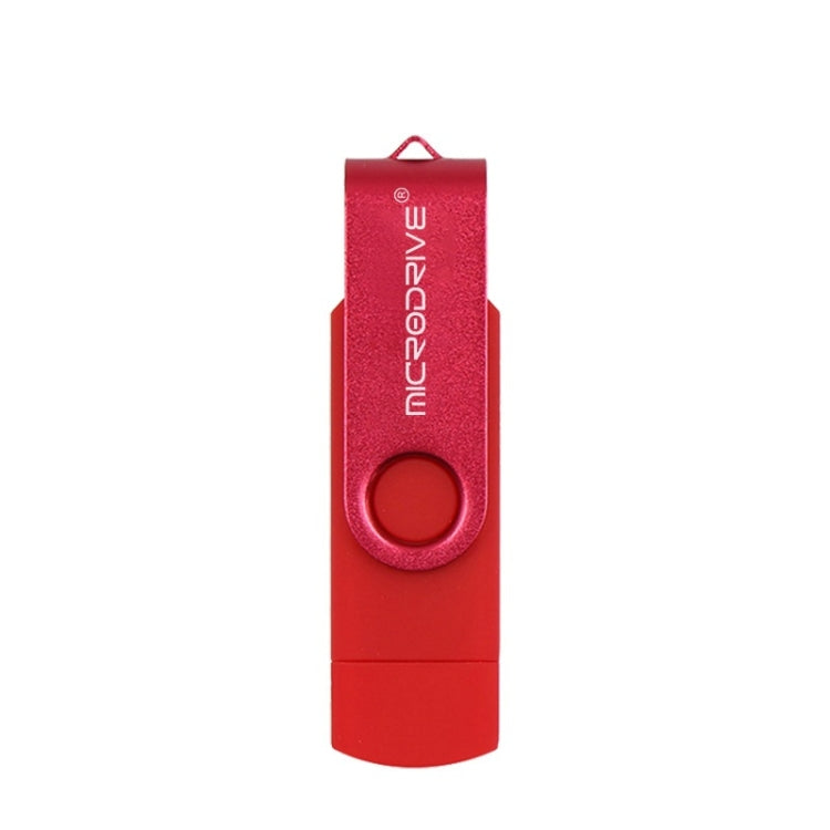 MicroDrive 32GB USB 2.0 モバイルコンピューター デュアルユース 回転式 OTG メタル Uディスク、32GB