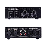 LINEPAUDIO A977 2入力2出力スイッチャー フルバランスパッシブプリアンプ アクティブスピーカー ダブルサウンドソースボリュームコントローラー、A977