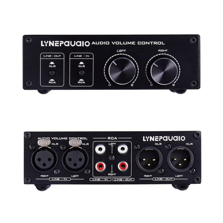 LINEPAUDIO A977 2入力2出力スイッチャー フルバランスパッシブプリアンプ アクティブスピーカー ダブルサウンドソースボリュームコントローラー、A977