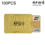 100枚入りアルミホイルRFIDブロッキングクレジットカードID銀行カードケースカードホルダーカバー サイズ: 9 x 6.3cm