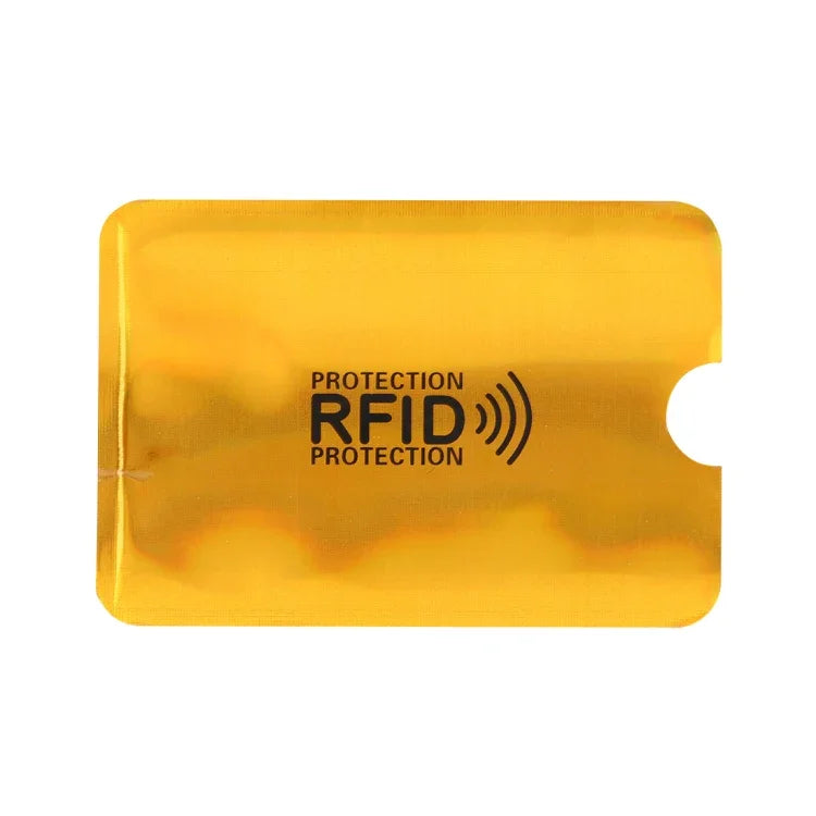 100枚入りアルミホイルRFIDブロッキングクレジットカードID銀行カードケースカードホルダーカバー サイズ: 9 x 6.3cm