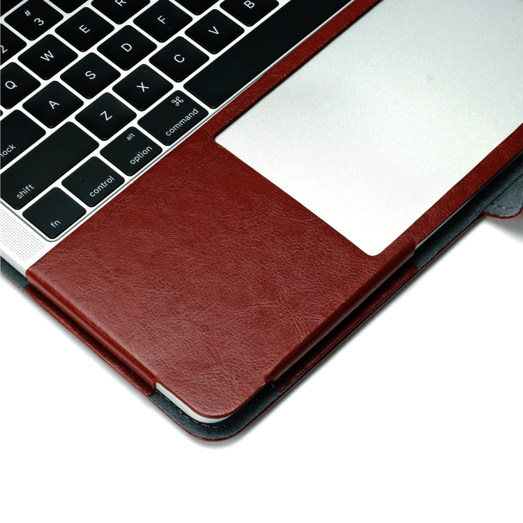 クレイジーホーステクスチャー横開きレザーピーユーケース MacBook Pro 13.3インチ A1989 (2018)用、MacBook Pro 13.3インチ A1989 (2018)