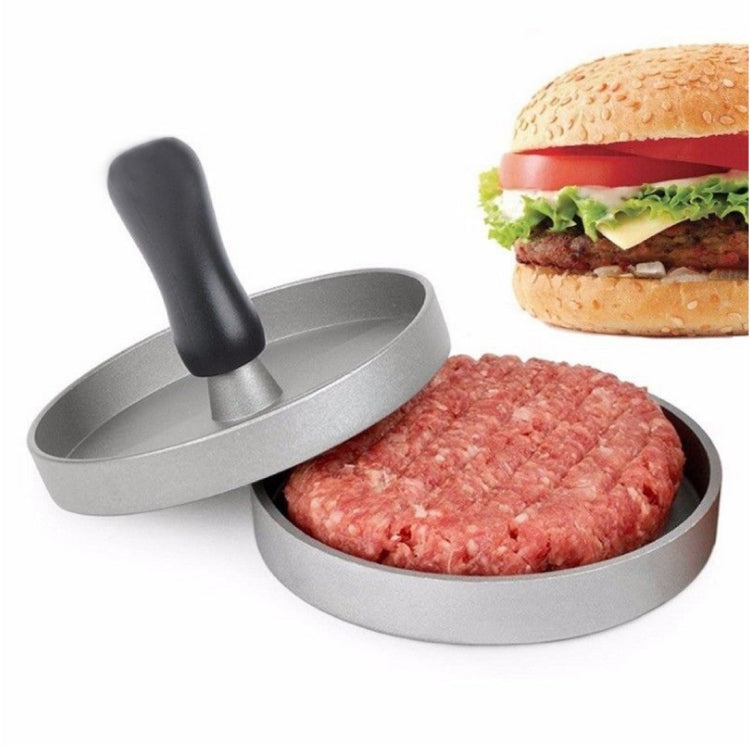 家庭用食品グレードアルミ合金 キッチン用ノンスティックコーティング圧力肉パティケーキ ハンバーガーモールド 40枚入りシリコンペーパー付き 1個ブラックハンドル