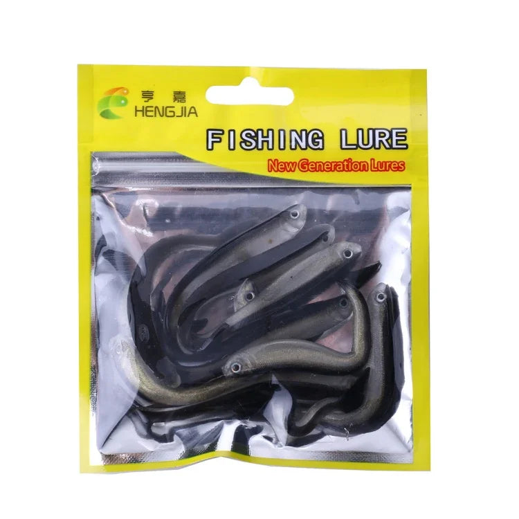 HENGJIA SO101 10個入り 8cm/2.4g ドジョウソフトベイト 二色小魚路ソフト釣りルアー 海釣り用