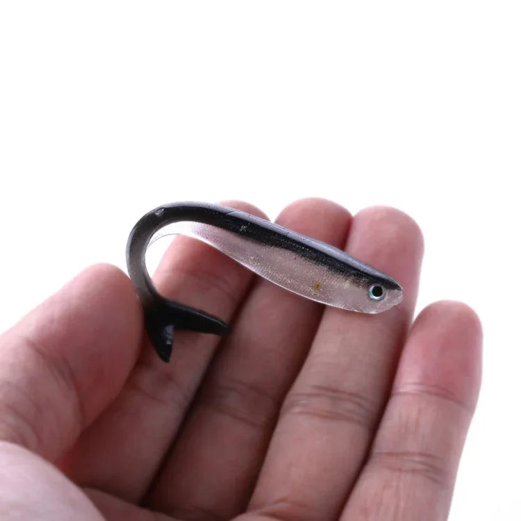 HENGJIA SO101 10個入り 8cm/2.4g ドジョウソフトベイト 二色小魚路ソフト釣りルアー 海釣り用