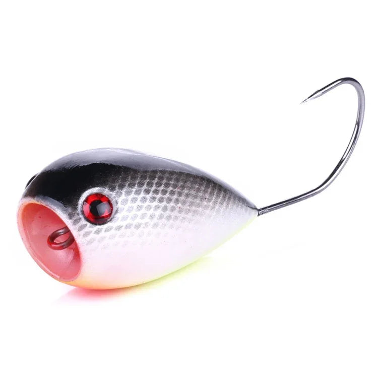HENGJIA PO036 8個セット 8cm/13g ビッグマウス シングルフック 水面波打ちハードベイトルアー アウトドア釣り用ルアー 釣り餌 釣り道具, PO036