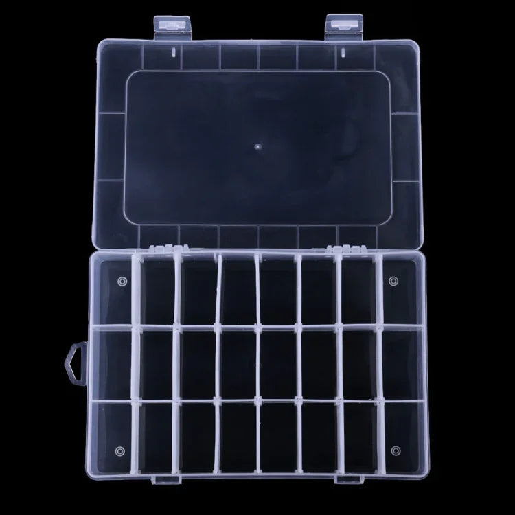 HENGJIA qt022 24格子 防水多機能釣り道具収納 透明釣り道具ボックス, qt022