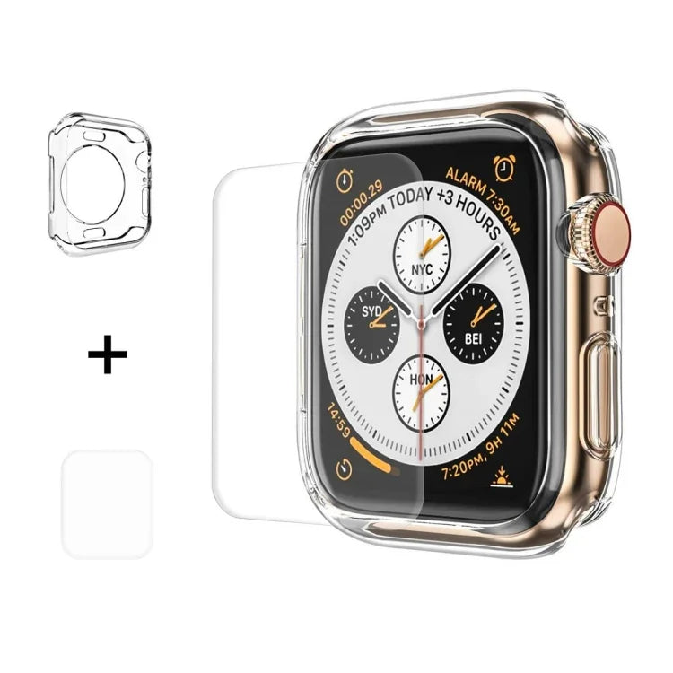 ENKAY Hat-Prince 2 in 1 TPU セミクラッドケース + 3D フルスクリーン PET 曲面熱成形フィルム Apple Watch Series 6 / 5 / 4 / SE 3 / SE 2 / SE 1 40mm 用, F Apple Watch Series 6 / 5 / 4 / SE 3 / SE 2 / SE 1 40mm