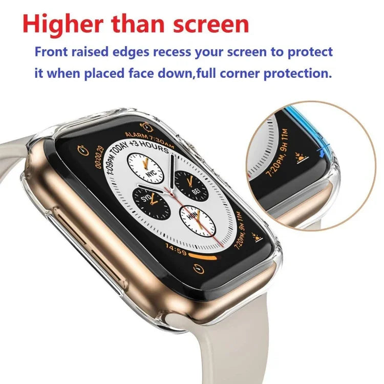 ENKAY Hat-Prince 2イン1 TPU半透明ケース＋3Dフルスクリーン PET曲面熱曲げフィルム Apple Watch Series 6 / 5 / 4 / SE 3 / SE 2 / SE 1 44mm用、F Apple Watch Series 6 / 5 / 4 / SE 3 / SE 2 / SE 1 44mm用
