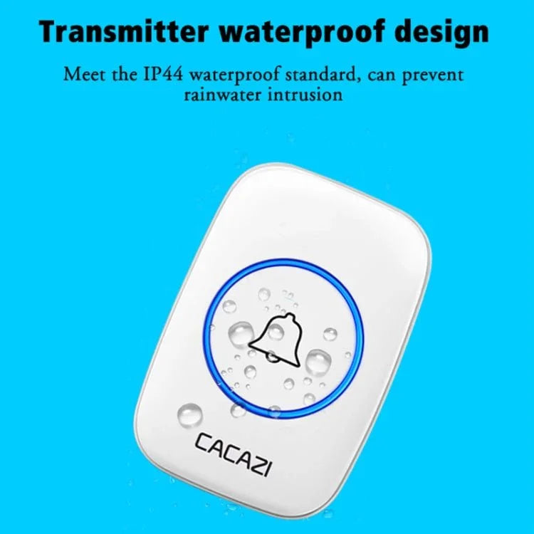 CACAZI A10DC 1 To 2 Battery Type Home Smart Waterproof Electronic Wireless Doorbell - Trustpick