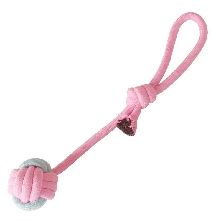 Cotton Rope Dog Molar Teeth Cleaning Toy Candy Color Woven Cotton Rope - Trustpick