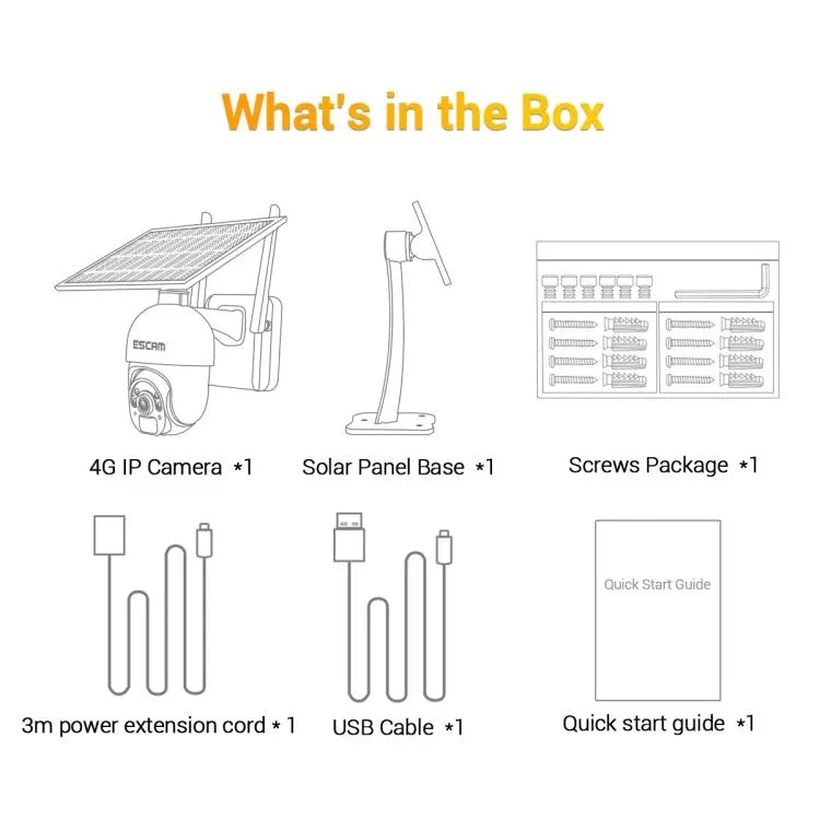 ESCAM QF450 HD 1080P 4G AU Version Solar Powered IP Camera without Memory, Support Two - way Audio & PIR Motion Detection & Night Vision & TF Card - Trustpick