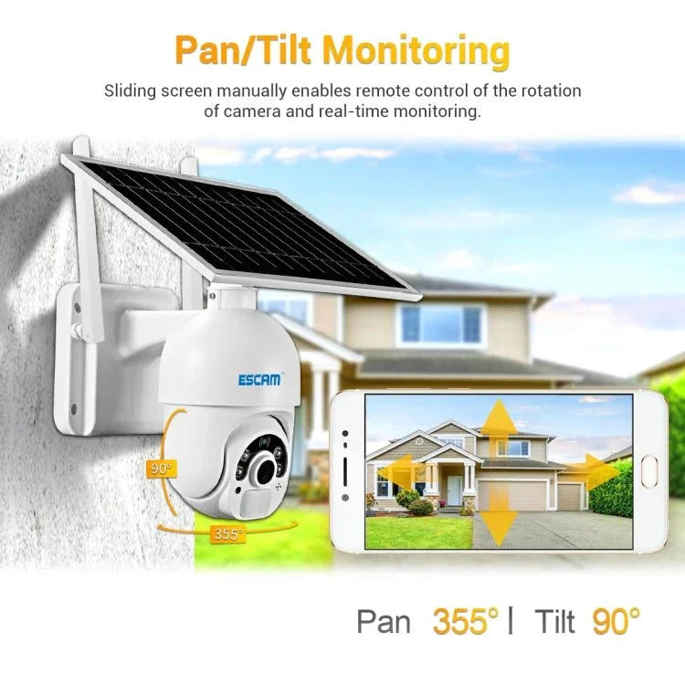 ESCAM QF450 HD 1080P 4G US Version Solar Powered IP Camera with 64G Memory, Support Two - way Audio & PIR Motion Detection & Night Vision & TF Card - Trustpick
