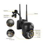 ESCAM WNK610 3.0 Million Pixels Wireless Dome IP Camera, Support Motion Detection & Two - way Audio & Full - color Night Vision & TF Card, EU Plug - Trustpick