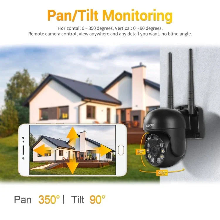 ESCAM WNK610 3.0 Million Pixels Wireless Dome IP Camera, Support Motion Detection & Two - way Audio & Full - color Night Vision & TF Card, EU Plug - Trustpick