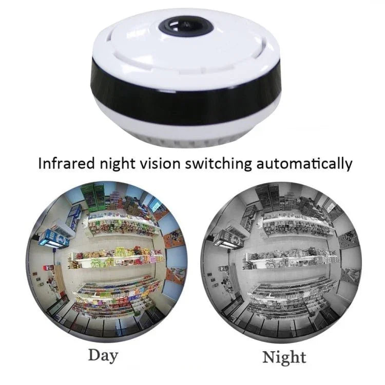 JJX - 1801 Fisheye Wide Angle 1.0MP Smart Wireless Wifi IP Camera, Support TF Card (128GB Max) - Trustpick
