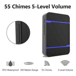 N15K - 1T1 - B 110dB Wireless IP55 Waterproof Low Power Consumption WiFi Doorbell Receiver with Night Light , 53 Music Options, Receiver Distance: 300m - Trustpick